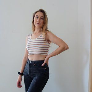 Striped Rainbow Billabong Retro Crop Top Tank Top